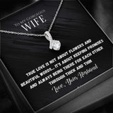 To My Wife Alluring Beauty Necklace From Husband Love Heart Necklace Wife Gifts From Husband Jewelry For Wife With Message Card