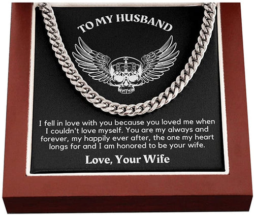 To My Husband Cuban Chain Necklace Husband Necklace from Wife Wife Husband Necklace Chain Valetine Gift Ideas for
