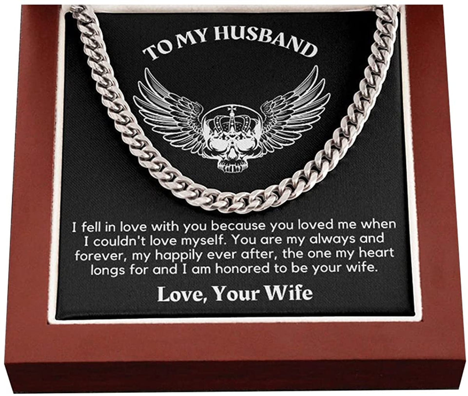 To My Husband Cuban Chain Necklace Husband Necklace from Wife Wife Husband Necklace Chain Valetine Gift Ideas for