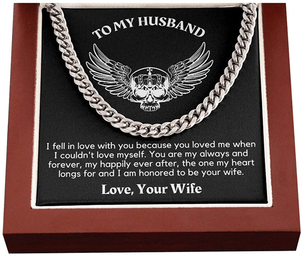 To My Husband Cuban Chain Necklace Husband Necklace from Wife Wife Husband Necklace Chain Valetine Gift Ideas for