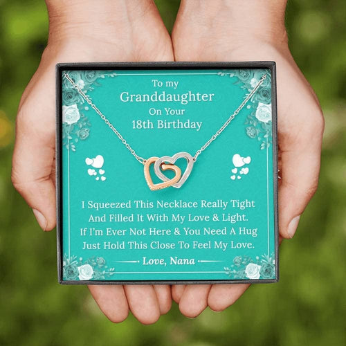 18th Birthday Necklace Interlocking Hearts Necklace Granddaughter Granddaughter 18th Birthday WishesGranddaughter