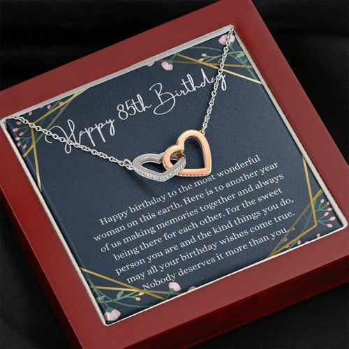 85th BirthdayNecklace Interlocking Hearts 85th For Her Eighty Fifth For Women Friend 85th Birthday Unique Gift