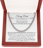 To My Dad Gift on My Wedding Day Cuban Link Chain Necklace for My Dad Father Wedding Gift Ideas from Daughter Father