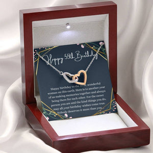 55th Birthday Necklace Interlocking Hearts Necklace 55th Birthday For Her Gift 55th For Her Fifty Fifth For Women