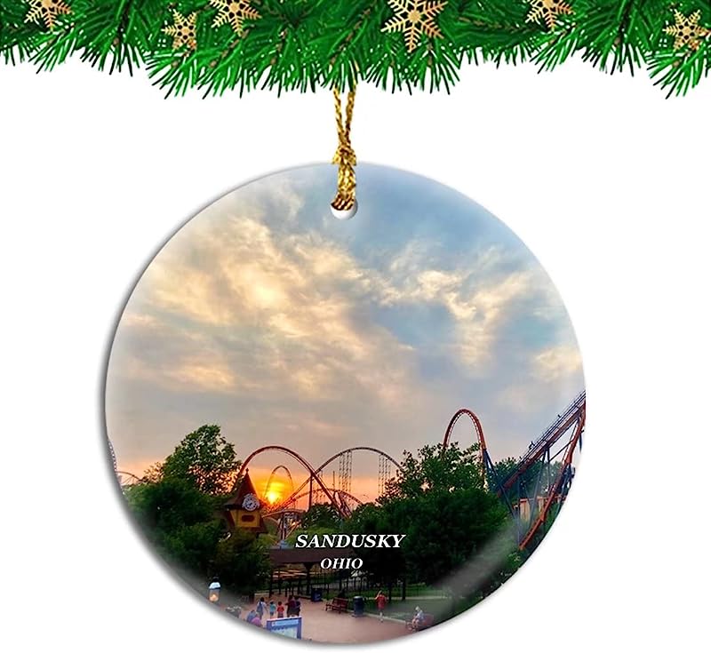 Sandusky Ohio Usa Christmas Ornament Travel Souvenir Personalized Christmas Tree Pendant Hanging Decoration