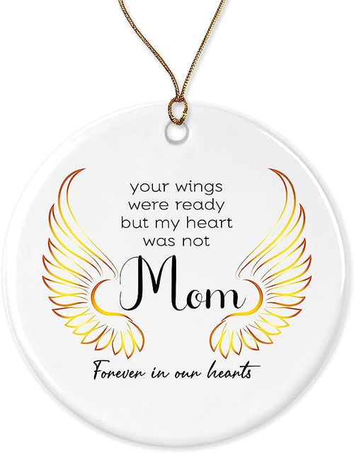 Loss Of Mother Sympathy Ornament Condolence Gift Idea Mothers Gold Angel Wings Death Anniversary Remembrance Memorial Family Friends Keepsake Decoration Present Porcelain One Side