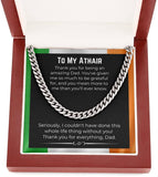 Message Necklace Irish-American Dad Cuban Link Chain necklace on message card. Perfect for Birthday. Gift to