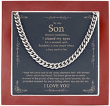 To My Son From Mom Necklace - Son Jewelry Necklace Gift For Son From Mom Small Cross Necklace For Men Boy Cuban Chain
