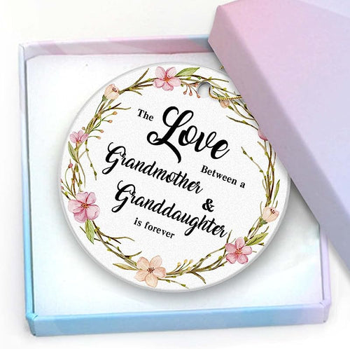 Christmas Ornaments -The Love Between A Grandmother & Granddaughter Christmas Tree Ceramic Ornament Decoration Gifts Keepsake For Family Xmas Ornament 3" With Gift Box