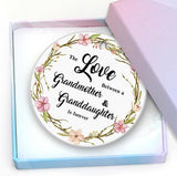 Christmas Ornaments -The Love Between A Grandmother & Granddaughter Christmas Tree Ceramic Ornament Decoration Gifts Keepsake For Family Xmas Ornament 3" With Gift Box