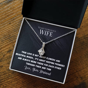 To My Wife Alluring Beauty Necklace From Husband Love Heart Necklace Wife Gifts From Husband Jewelry For Wife With Message Card