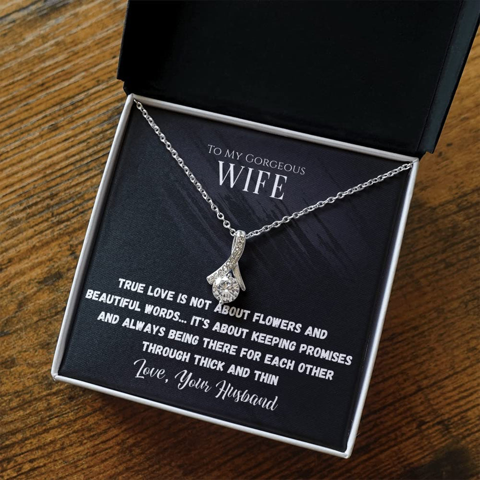 To My Wife Alluring Beauty Necklace From Husband Love Heart Necklace Wife Gifts From Husband Jewelry For Wife With Message Card