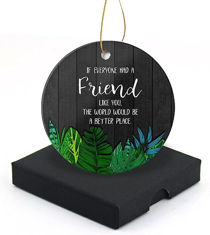 If Everyone Had A Friend Like You Christmas Ornament  Round Christmas Tree Ornaments Keepsake Gifts For Friends Home Decor Flat Circle Ceramic Ornament 3" With A Gift Box
