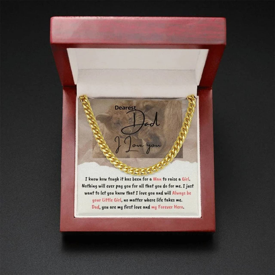 Lion Necklace For Dad Cuban Link Chain Gift For Father Dad Gift Ideas Fathers Day Birthday Anniversary Gift For Him