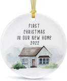  House Warming Gifts For New House, Our First Christmas Ornament In Our New Home,1St Christmas Tree Hanging,My First Christmas In My New Home Ornament  (2.9")