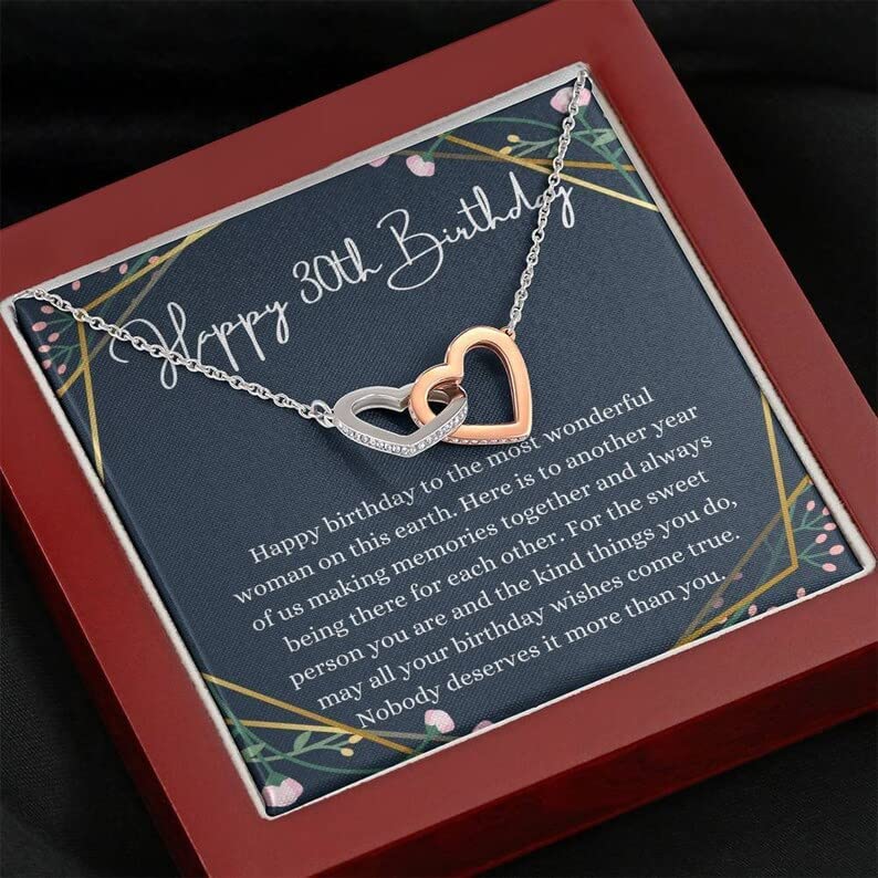 30th Birthdaynecklace Interlocking Hearts 30th For Her Thirtieth For Women Friend 30th Birthday Unique Gift Necklace