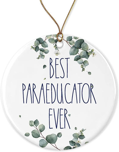 Paraeducator Ornament, Best Ever Christmas Gift For Paraeducator, Birthday Gift, Anniversary, Ceramic Ornament Printed On Both Sides White