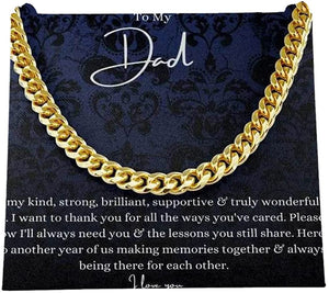 To My Dad I Love You Cuban Link Chain Necklace For Dad Necklace For Father's Day Gift For Father's Day Cuban Link