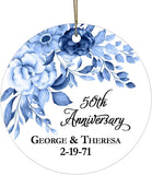 Personalized Wedding Anniversary Christmas Ornament, Wedding Anniversary, 50Th Anniversary Christmas Ornament, 40Th, 20Th, 25Th, 10Th