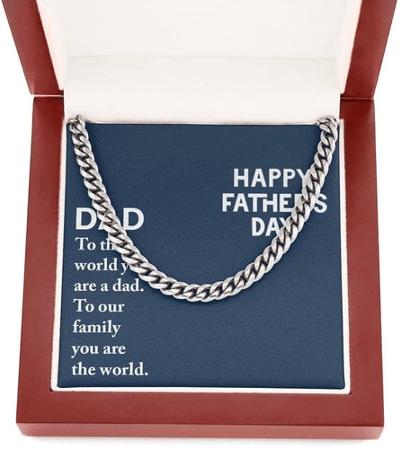 Personalized Cuban Link Chain Necklace Happy Father's Day Necklace Gifts for Dad Gifts for Him Celebration Jewelry