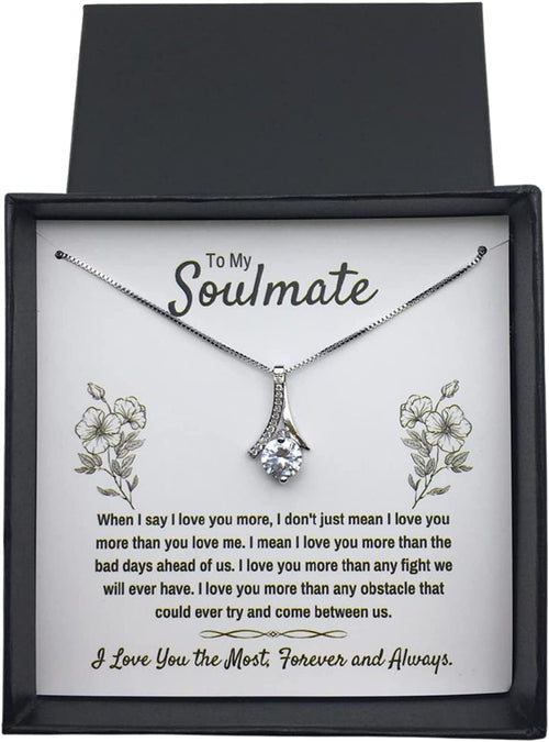 To My Soulmate Alluring Beauty Necklace Gifts For My Wife with Message Card Box Personalized Gift Present Pendant for Future Wife Soulmate Girlfriend Love