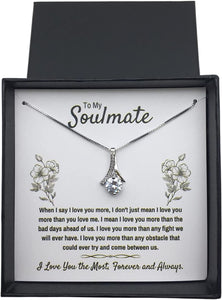 To My Soulmate Alluring Beauty Necklace Gifts For My Wife with Message Card Box Personalized Gift Present Pendant for Future Wife Soulmate Girlfriend Love