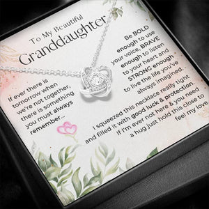 Forever Loved Granddaughter Gifts From Grandma Grandpa Interlocking Hearts Necklace - Granddaughter Necklace Card