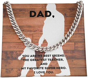 Dad You Are My Best Friend Cuban Link Chain Necklace For Dad Necklace For Father's Day Gift For Father's Day Cuban