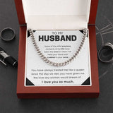 To My Husband Cuban Link Chain Necklace for Husband from Wife Husband Anniversary Husband Valentines Day Gift