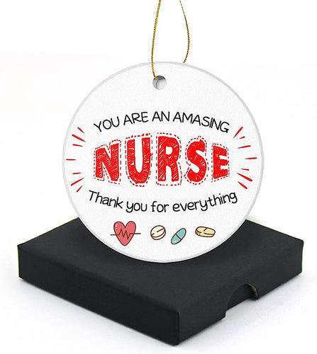 Good Nurse Are Like Star Christmas Ornament  Round Christmas Tree Ornaments Keepsake Gifts For Nurse Home Decor Flat Circle Ceramic Ornament 3