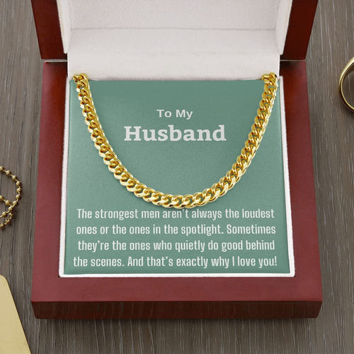 Personalized Message Card Cuban Link Chain Necklace To My Husband Exactly Why I Love You Cuban Link Chain Necklace