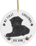 Lovesout Personalized Name Custom Year Maltipoo Black Puppys New Years 2024 Decorations Gifts First  Christmas Tree Ornaments Circle Ceramic