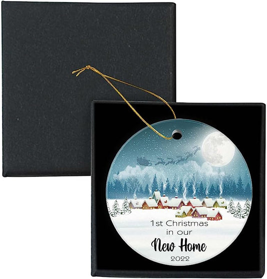 Our First Christmas In Our New Home Ornaments  - Christmas Wedding Decoration Gift For New Home New Homeowner New Apartment Christmas Ornaments ,White Christmas Ornaments
