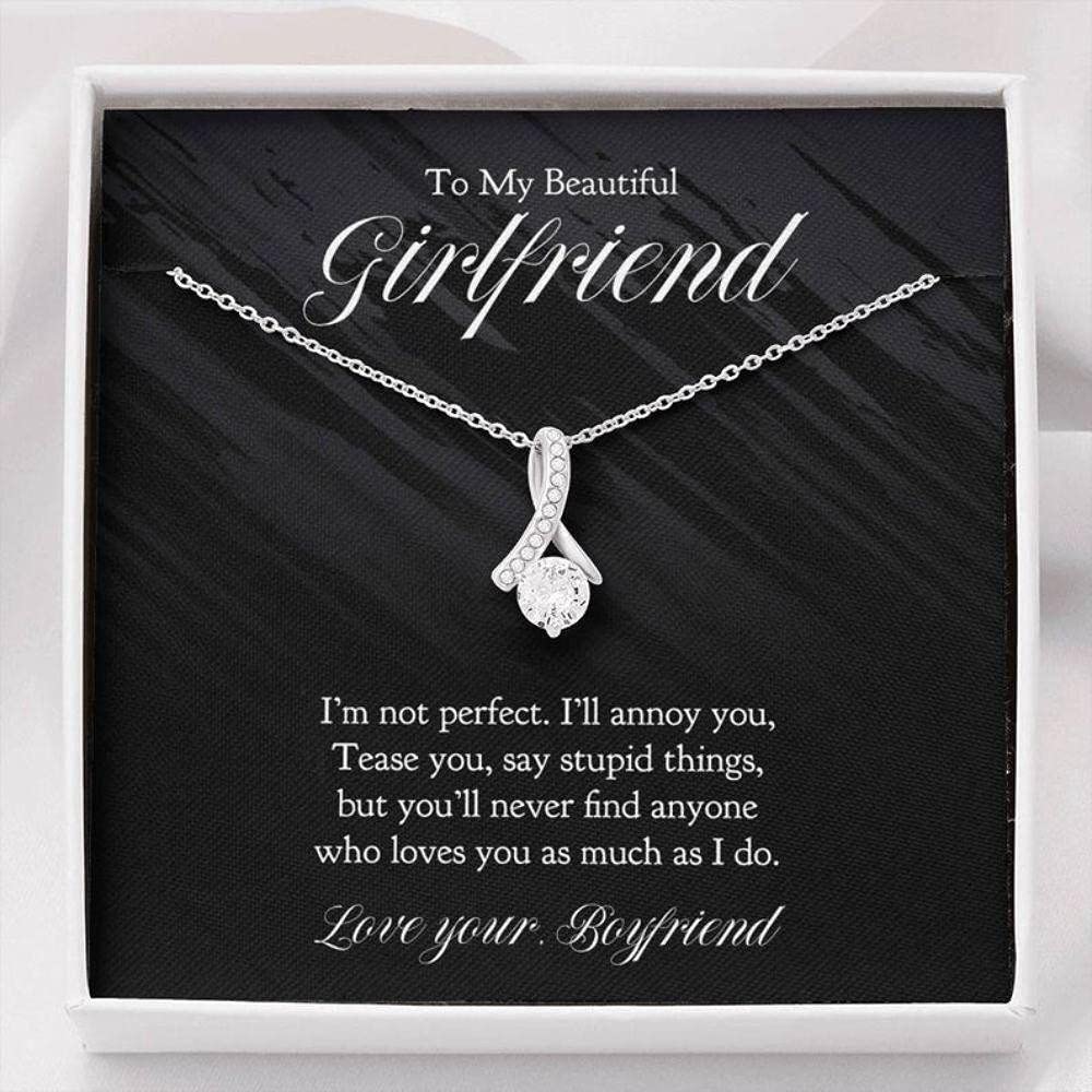 To My Beautiful Girlfriend Necklace, You'll never find anyone who loves you as much as I do, Necklace for Girlfriend, Alluring Beauty Necklace