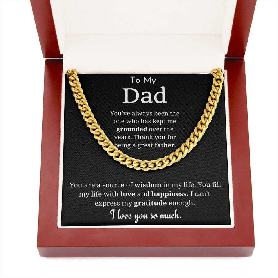 Handmade Necklace Message Card Jewelry Message Necklace To My Dad Cuban Link Chain Necklace Gifts for Dad from