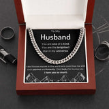 To My Husband Cuban Link Chain Necklace for Husband from Wife Husband Anniversary Husband Valentines Gift from Wife