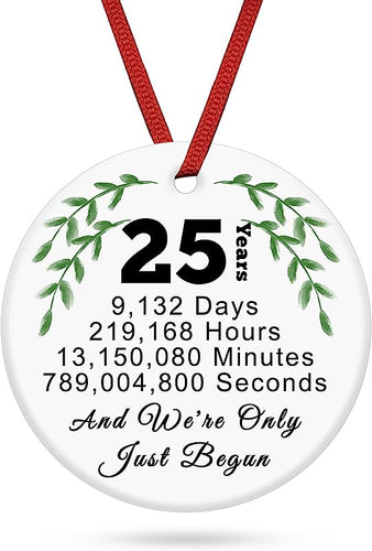 25Th Anniversary Wedding Gift For Couple Ornament Gifts 25Th For Couple 25Th Wedding Gifts For Parents 25Th Anniversary Present Ornament Hanging Sign Birthday Gifts Valentines Day