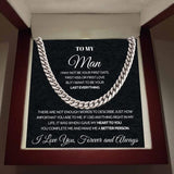 To my Man - You complete me - Personalized Cuban Link Chain Necklaces Gift For Man Husband Gift For Birthday
