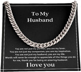 To My Husband Necklace Cuban Link Chain Necklace Necklace For Man Gift For Man Cuban Link Chain For Dad Gift For Him
