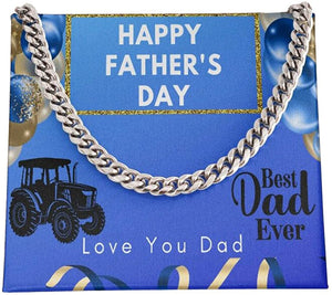Best Dad Ever Love You Dad Cuban Link Chain Necklace For Dad Necklace For Father's Day Gift For Father's Day Cuban