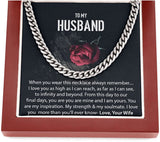 To My Husband Cuban Chain Necklace Wife Husband Necklace Chain Custom Jewelry Valetine Gift Ideas for Him for Men