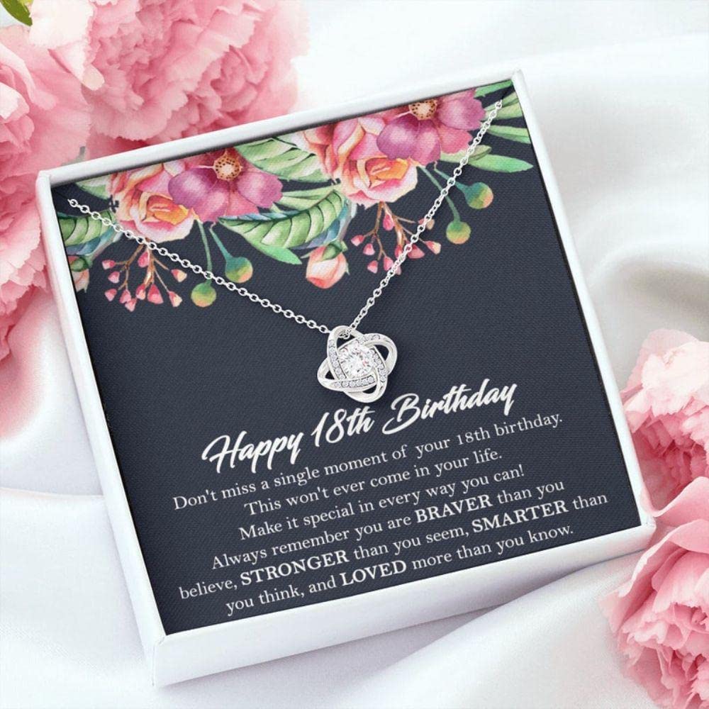 18th Birthday Necklace 18th birthday Interlocking Hearts necklace Daughter Necklace 18th Birthday Necklace Gift