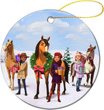 Spirit Riding Free  Christmas Tree Ornaments Xmas Hanging Christmas Party Supplies Ceramic Personalized Creative Hanging Decor