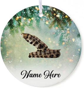 Personalized Echidna Nebulosa Christmas Hanging Tree 2.9" Ornament Circle Ceramic White Ornaments Keepsake Funny Gifts For Animal Lovers Pet Owners Family Friends Boss