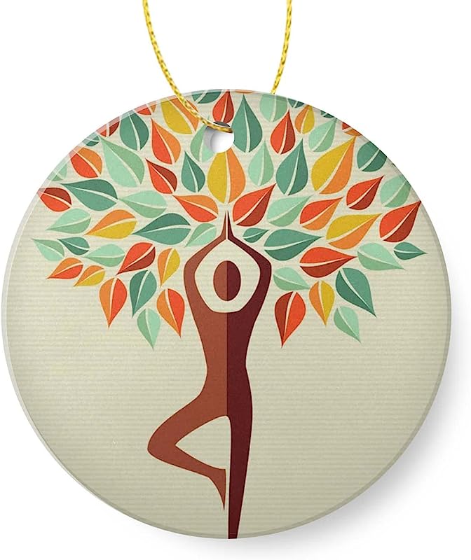 Christmas Tree Hanging Ornament , New Years Gift,Yoga Exercise Tree Leaves