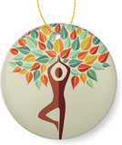 Christmas Tree Hanging Ornament , New Years Gift,Yoga Exercise Tree Leaves