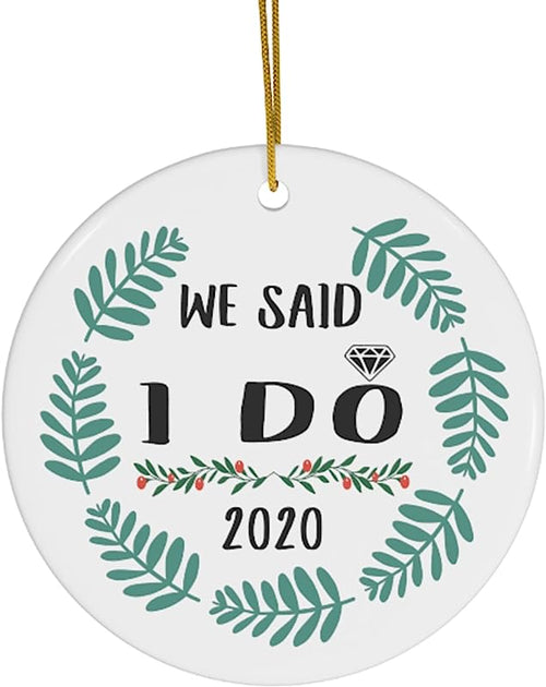 Personalized Name Custom Year We Said I Do  Christmas Tree Ornaments Gifts New Years 2024 Decorations Circle Ceramic