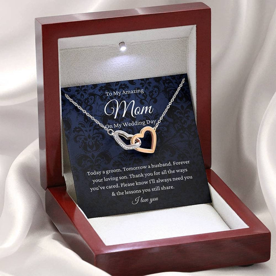 Wedding Necklace Gift Generic Interlocking HeartsMother Of The Groom Gift From Son To Mom Wedding Gift From Son