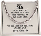 To My Dad You Are My Rock From Son Cuban Link Chain Necklace For Dad Necklace For Father's Day Gift For Father's Day