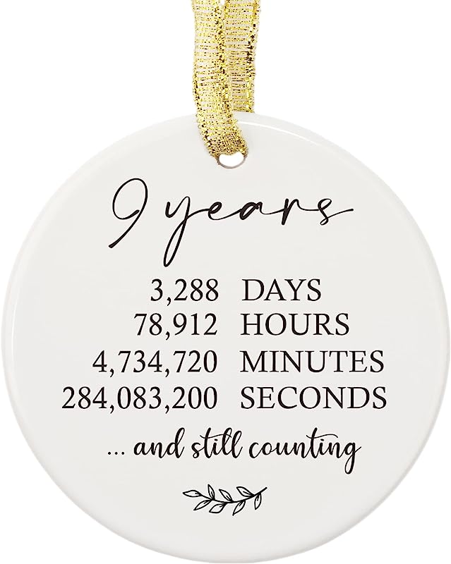 9 Years Anniversary Wedding Ornament For Couple, Still Counting 9Th, Christmas Keepsake Decor Gift, Xmas Tree Decoration, Marriage Keepsake Gift For Couple, Parent, Women, Wife, Husband